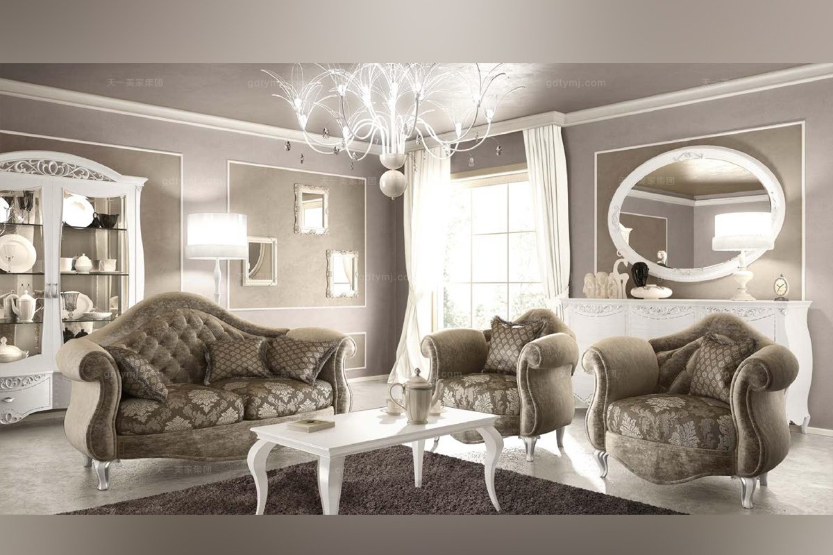 歐式實木真皮沙發