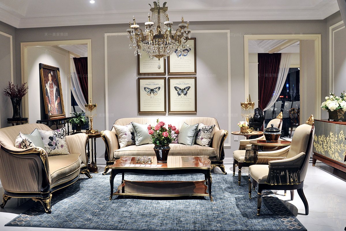 歐式高檔布藝沙發組合123