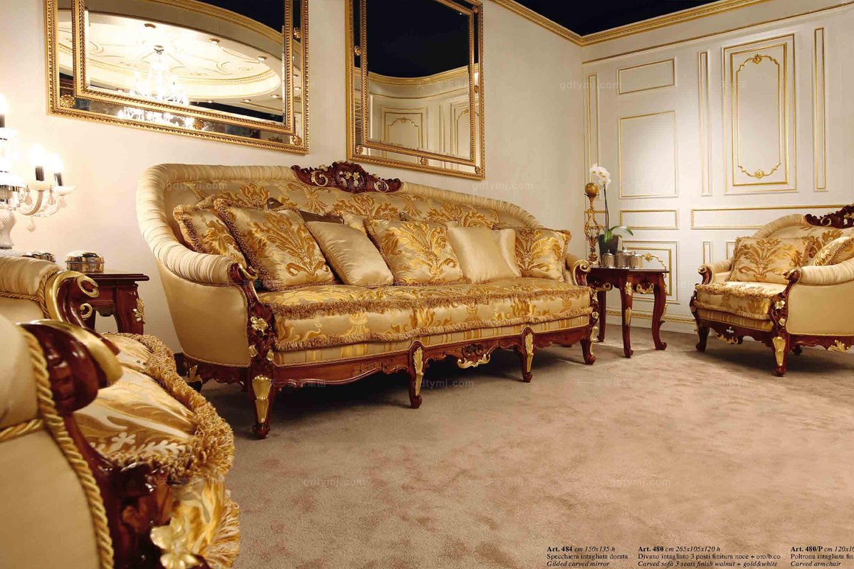 歐式布藝雕刻沙發