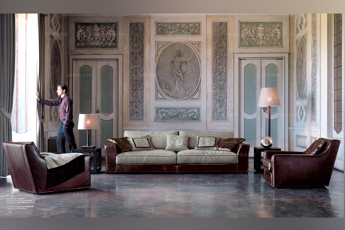 意大利進口真皮沙發組合