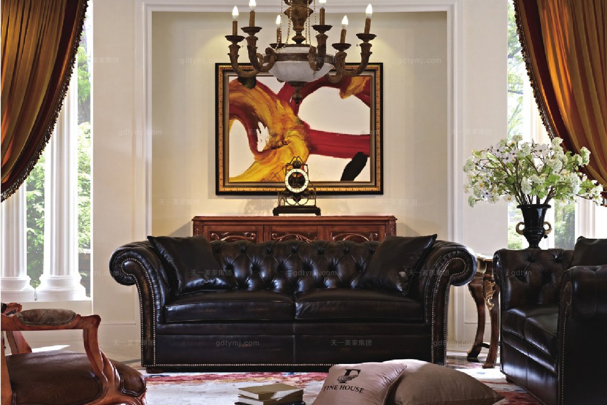 高檔美式真皮沙發