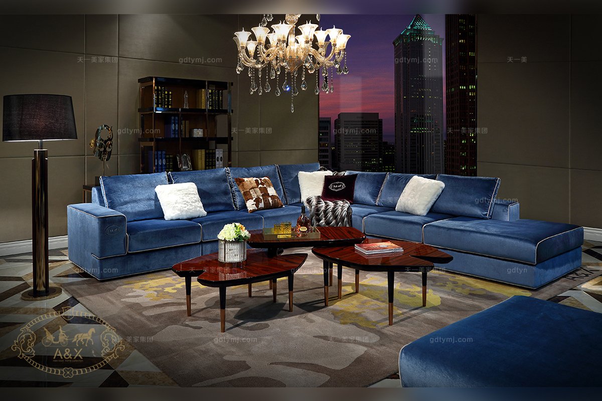 別墅布藝轉角沙發