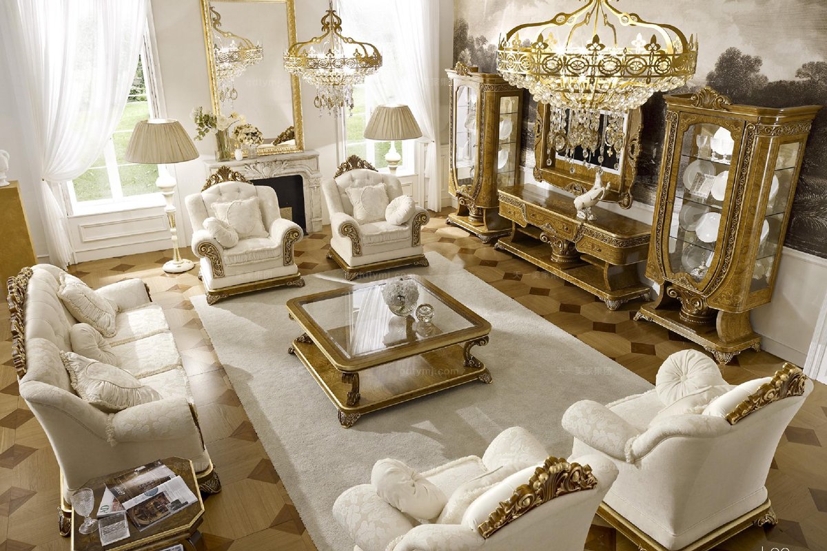 意大利進口古典客廳沙發組合